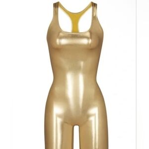 SKIMS!! Shimmering Gold Racerback Romper- DISCONTINUED STYLE!!